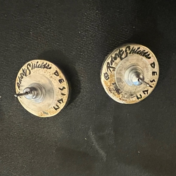 Earrings by Robert Shields Tan and Silver earrings by B. Roberts Shields Designs